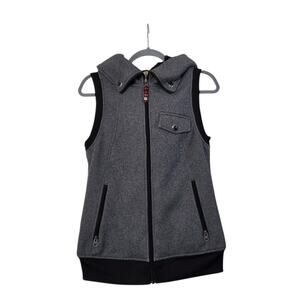 Burton Dryride Gray Snowboard Ski Layering Hooded Zip Vest, Women's Medium